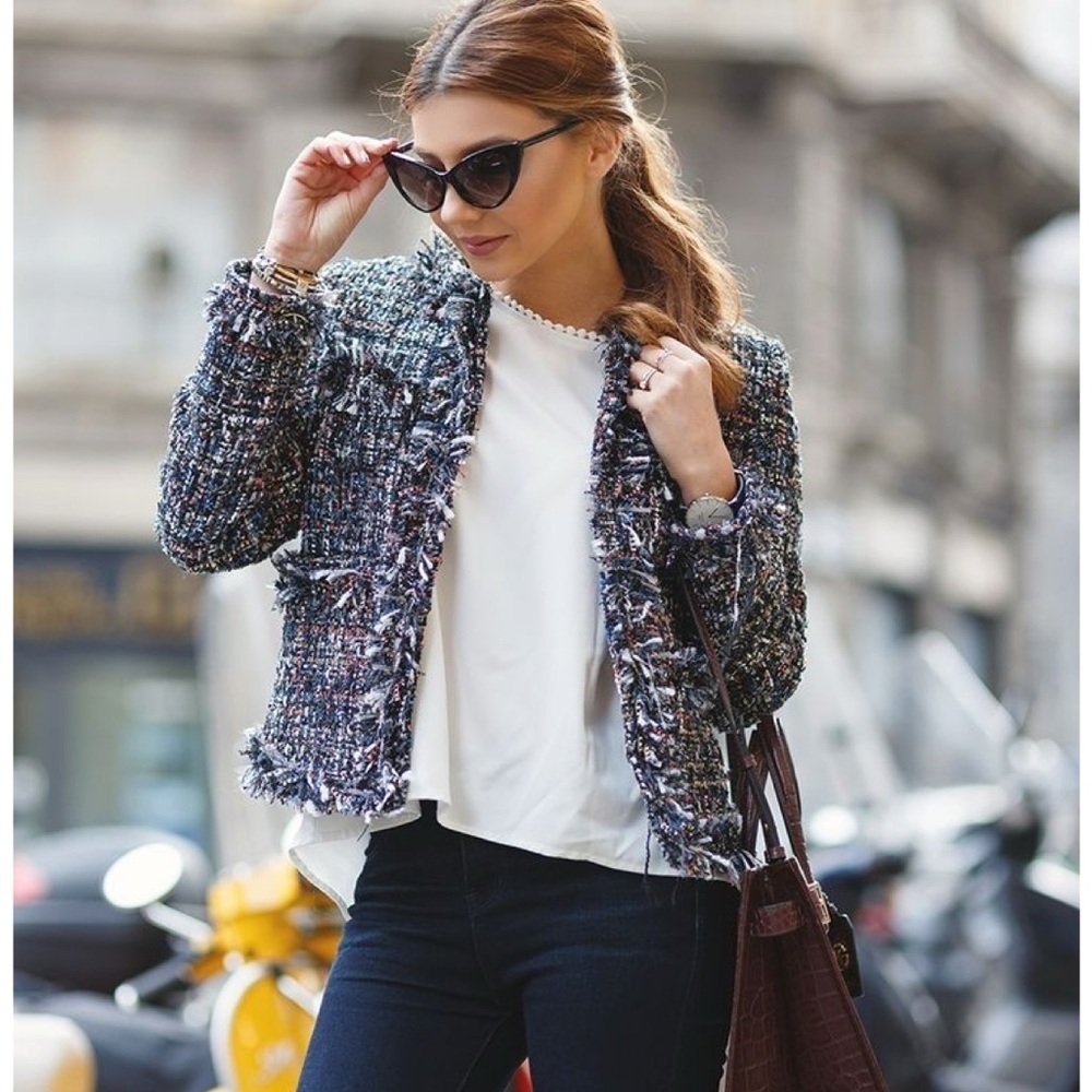 Wool McGinn Women's Black and pink Tweed Jacket